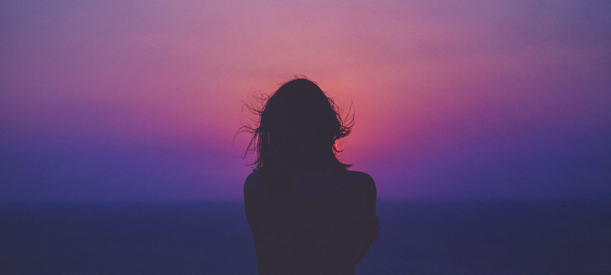 Woman pink sky