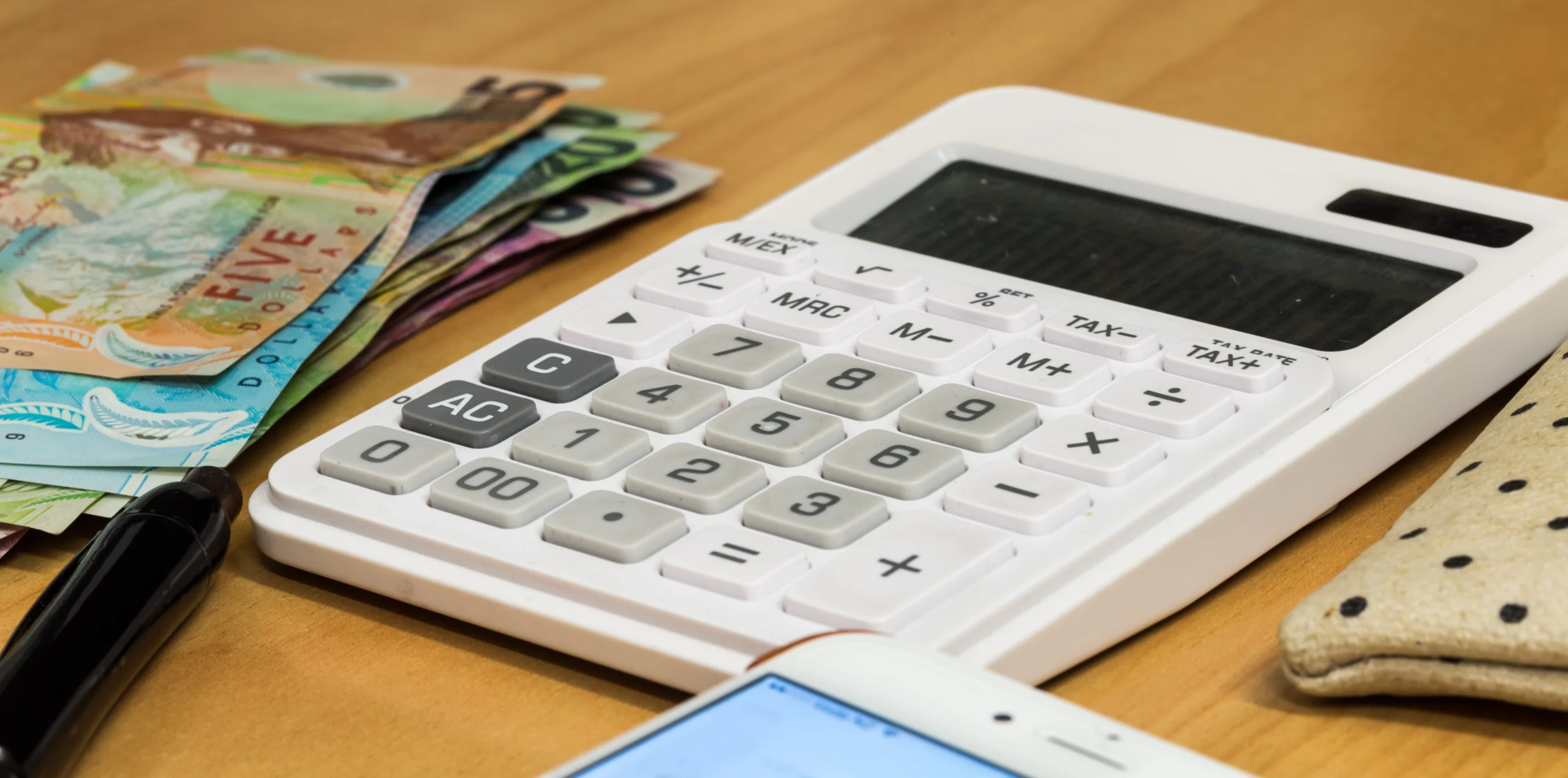 Calculator & cash